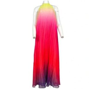 Ombre Halter Maxi Dress Pink